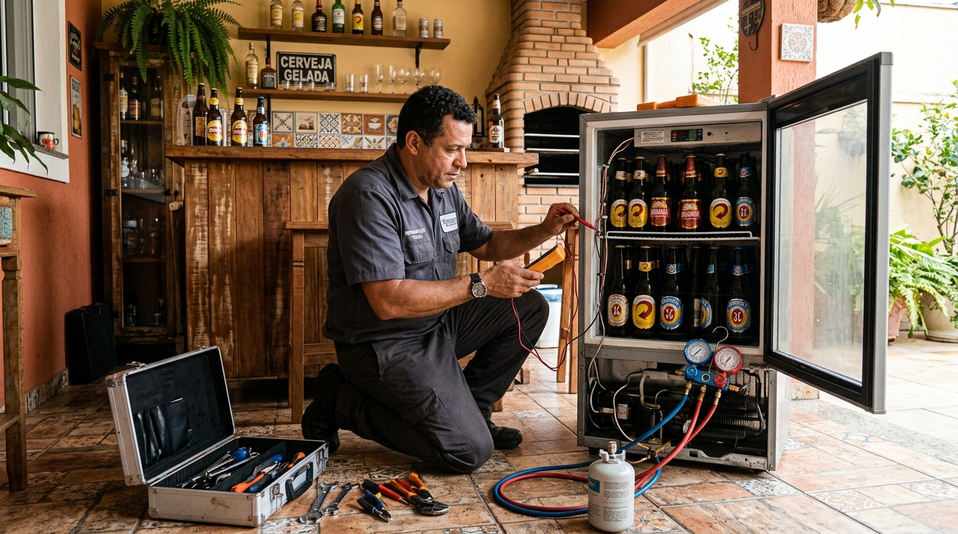 Recarga de gás refrigerante de cervejeira em Campos dos Goytacazes‑RJ